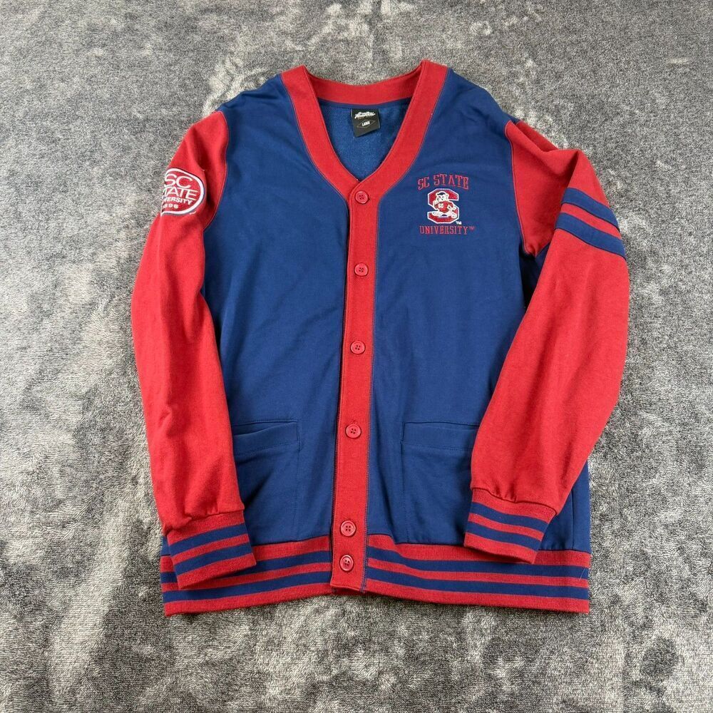 Big Boy HeadGear SC State University Patch Embroidered Cardigan Men's L Red